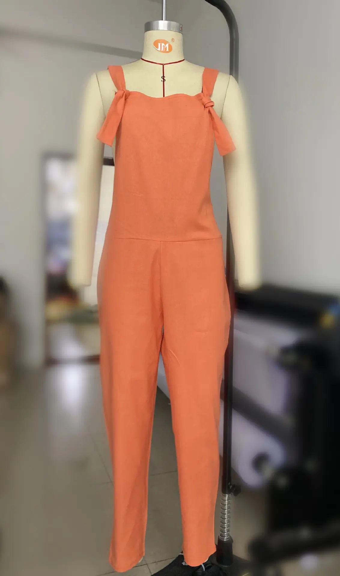 Loose-Fit Cotton Linen Jumpsuit for Fall and Winter